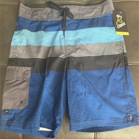 Art Class Boys Mesh Lined Tie Waist Swim Trunks-Size 10 - Picture 2 of 6